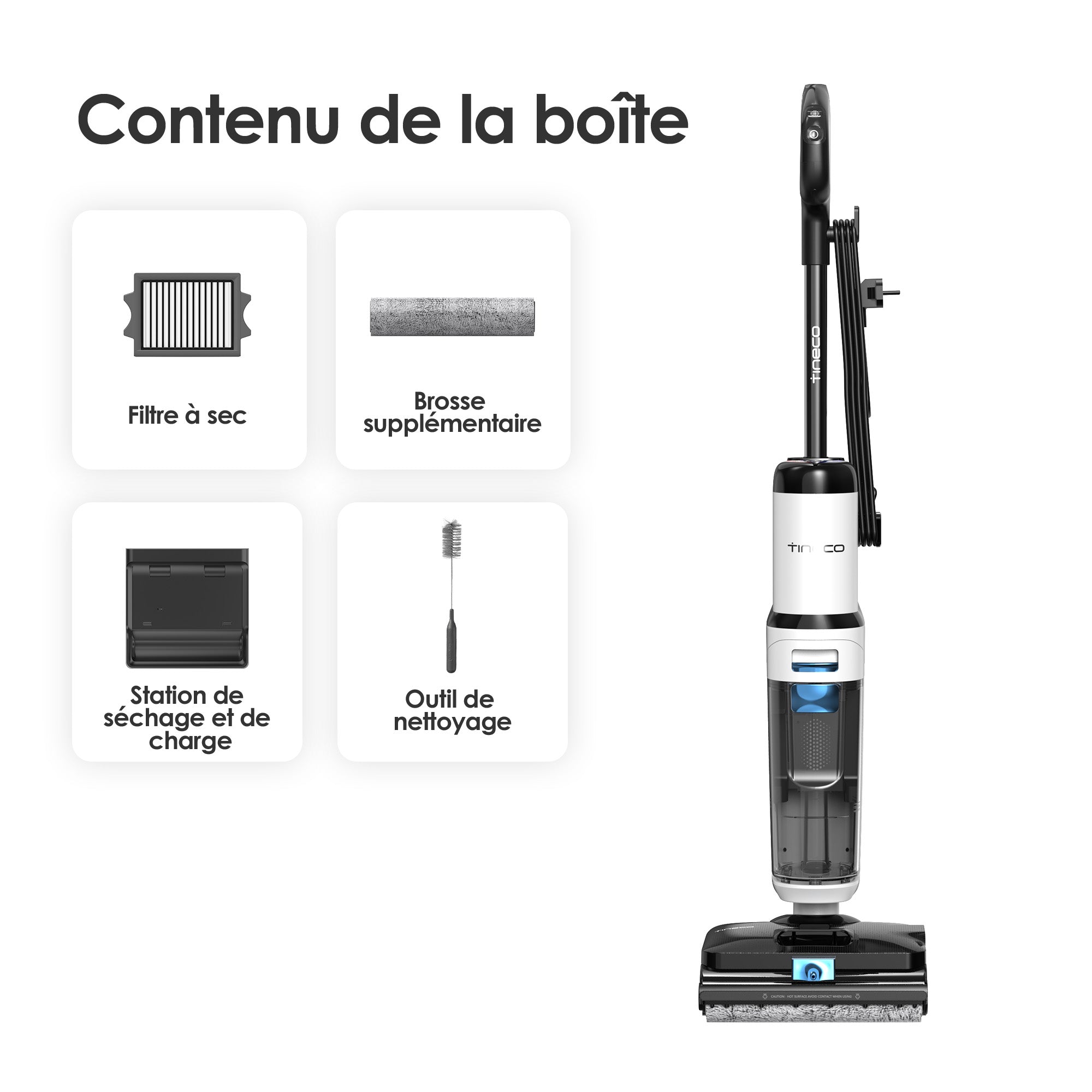 Tineco FLOOR ONE S6 Stretch Steam Aspirateur-laveur avec fil humide et sec tout-en-un